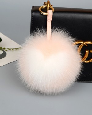 Fox Fur Pompoms Pendant Bag Charm