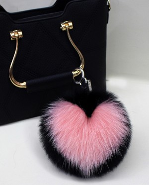 Fox Fur Pompoms Pendant Bag Charm