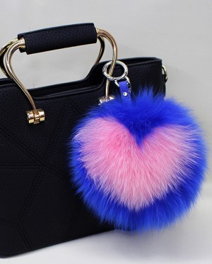 Fox Fur Pompoms Pendant Bag Charm