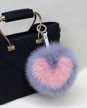 Fox Fur Pompoms Pendant Bag Charm