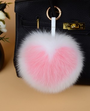 Fox Fur Pompoms Pendant Bag Charm