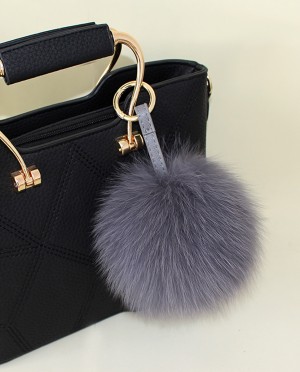 Fox Fur Pompoms Pendant Bag Charm