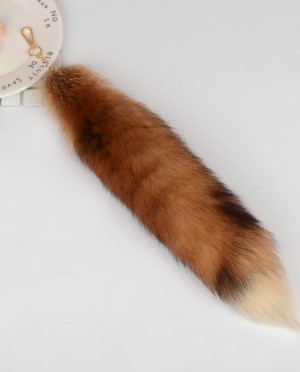Fox Fur Tail Pendant Bag Charm