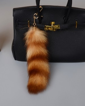 American Raccoon Fur Tail Pendant Bag Charm
