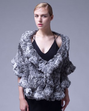 Knitted Chinchilla Fur Cape