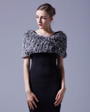 Chinchilla Fur Knitted Capelet