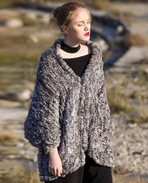 Chinchilla Fur Knitted Cape