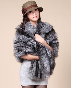 Silver Fox Fur Cape