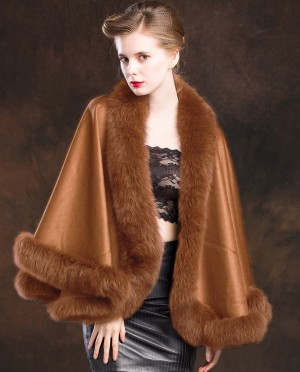 Fox Trimmed Cashmere Cape