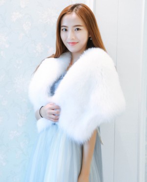 White Fox Fur Cape Wedding