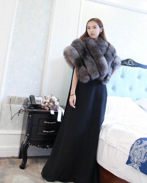 Silver Blue Fox Fur Cape