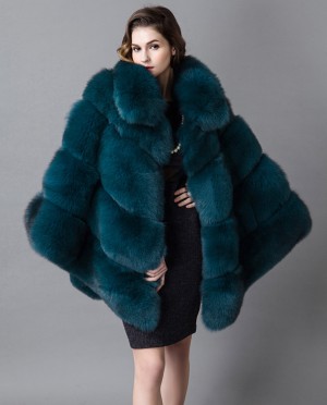 Fox Fur Poncho Coat