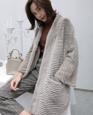 Mink Fur Woollen Knitted Cardigan