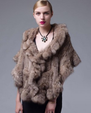 Knitted Sable Fur Cape