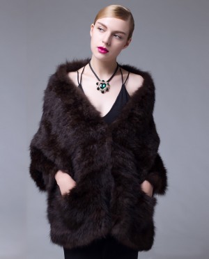 Knitted Sable Fur Cape