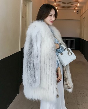 Shadow Blue Frost Fox Fur Coat