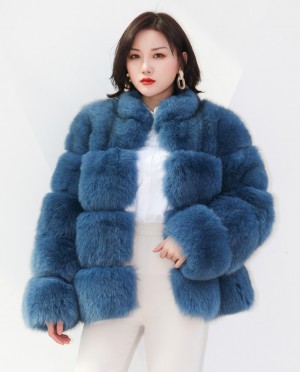 Blue Fox Fur Coat