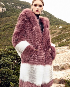 3/4 Length Hooded Fox Fur Coat