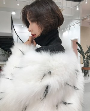 Knitted White Fox Fur Coat
