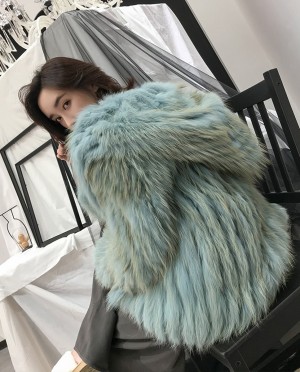Hooded Fox Fur Coat