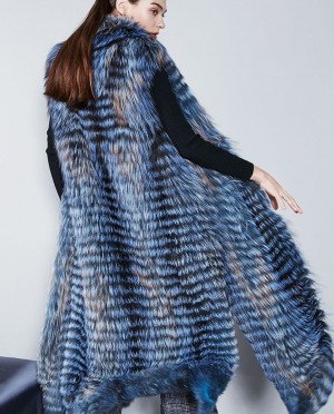 Silver Fox Fur Long Gilet