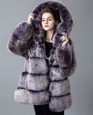 Hooded Fox Fur Coat