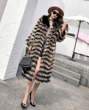 3/4 Length Fox Fur Coat with Cashmere Lining