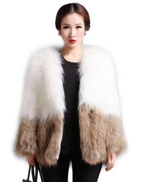 Women's Knitted Raccoon Fur Coat