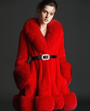 Mink Fur Coat With Fox Fur Trim
