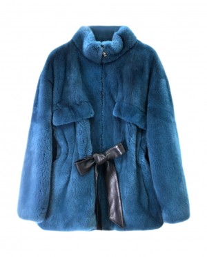 Belted Mink Fur Coat