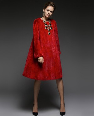Red Mink Fur Coat