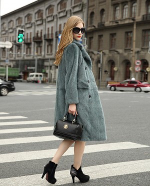 3/4 Length Double Breasted Mink Fur Coat