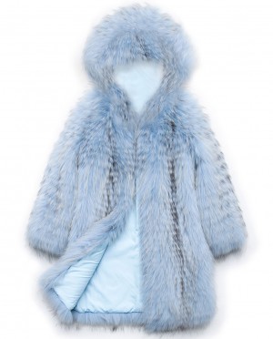 Hooded Raccoon Fur Coat