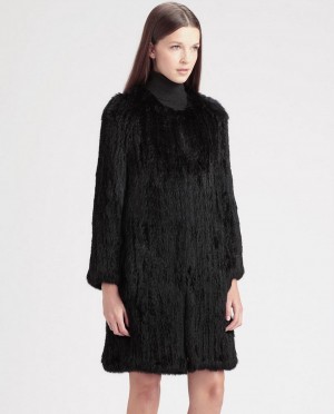 Knitted Rabbit Fur Coat
