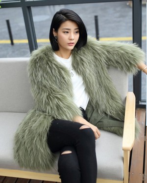 Knitted Raccoon Fur Coat