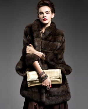 Batwing Sleeved Sable Fur Coat