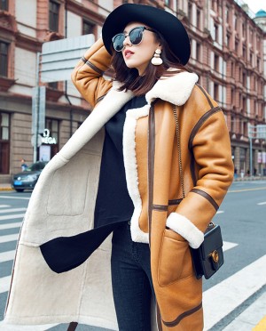 Merino Shearling Sheepskin Long Coat