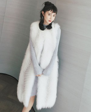 Real Cross Fox Fur Gilet