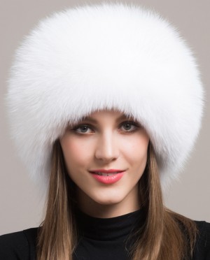 Fox Russian Fur Hat two Pompoms