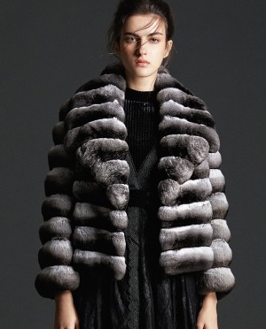 Cropped Chinchilla Fur Jacket