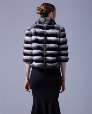 Cropped Chinchilla Fur Bolero Jacket