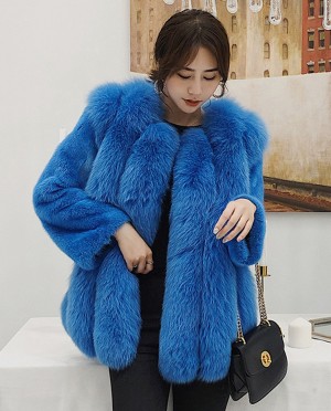 Fox Fur Jacket with Mink Fur Sleeves