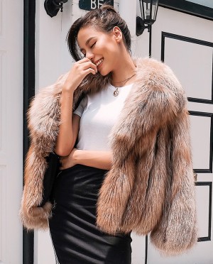 Cropped Chocolate Fox Fur Jacket