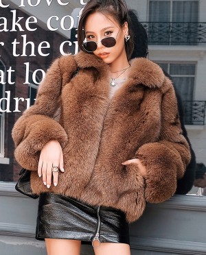 Cropped Fox Fur Jacket