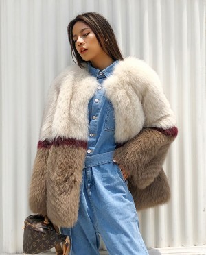 Multicolored Fox Fur Jacket