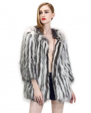 Silver Fox & Raccoon Fur Knitted Jacket