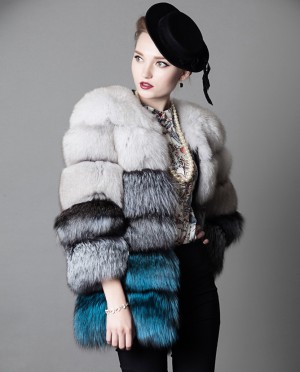 Multicolored Fox Fur Jacket
