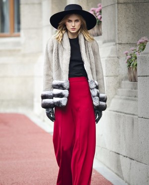 Mink Fur Jacket with Chinchilla Fur Trim