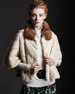 Mink Fur Cropped Jacket with Sable Fur Collar