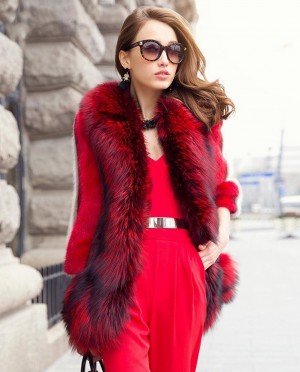 Mink Fur Coat With Fox Fur Trim
